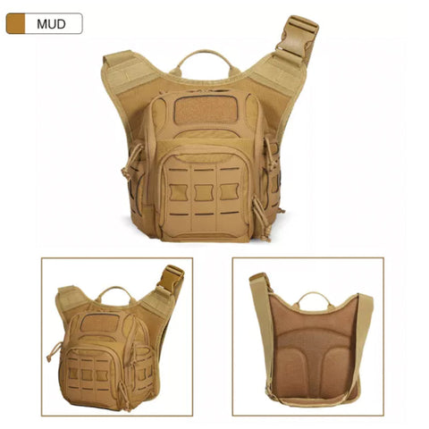 Outdoor Tactical Chest Bag, men's Multi-functional Military Camouflage Cycling Cross-body Bag, One-Shoulder Backpack